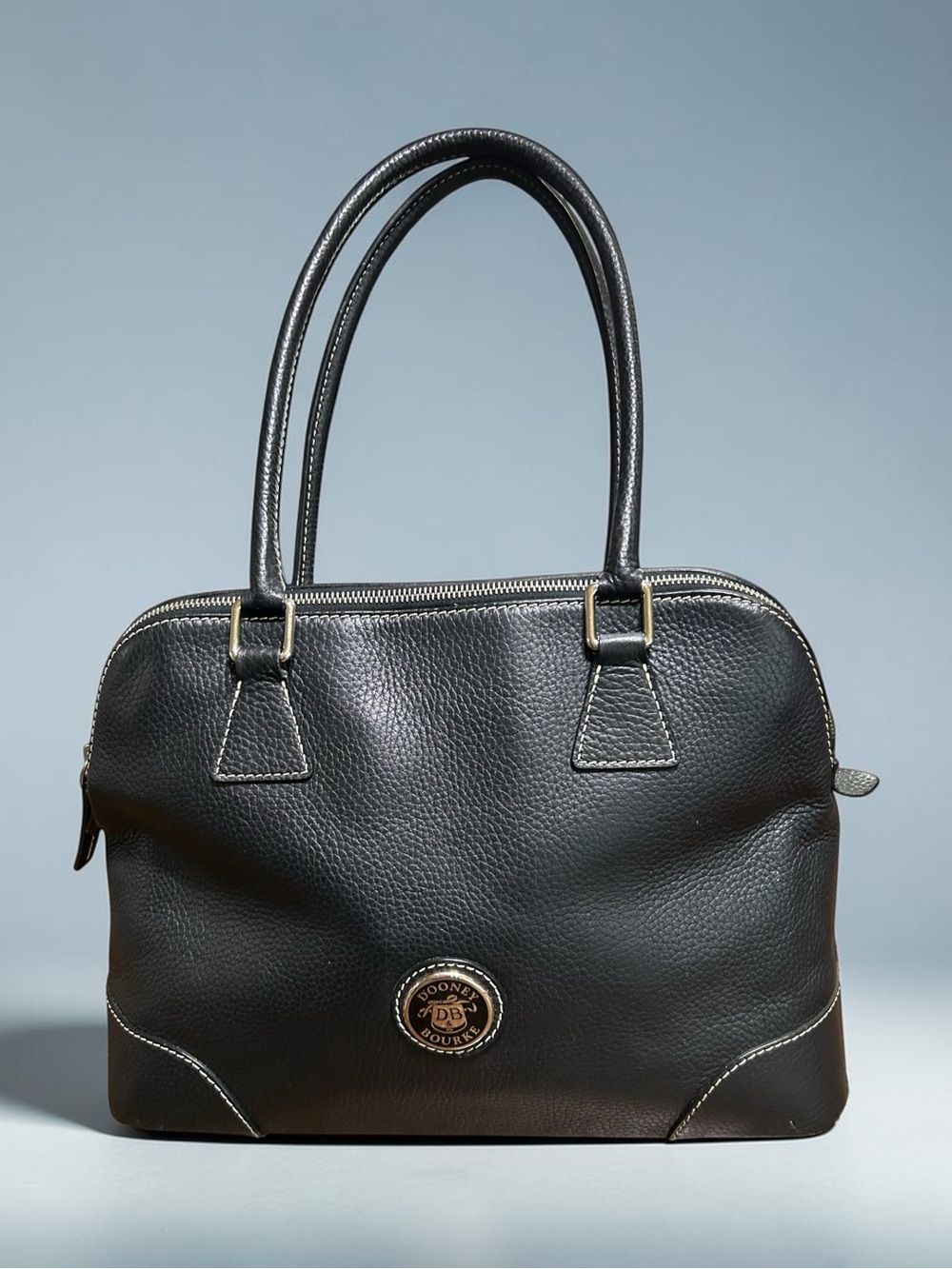 Dooney & Bourke Black Pebbled Leather Satchel Excellent